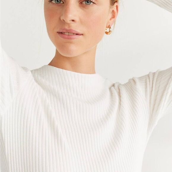 Mango Combination Dress Ribbed New - Picture 4 of 8